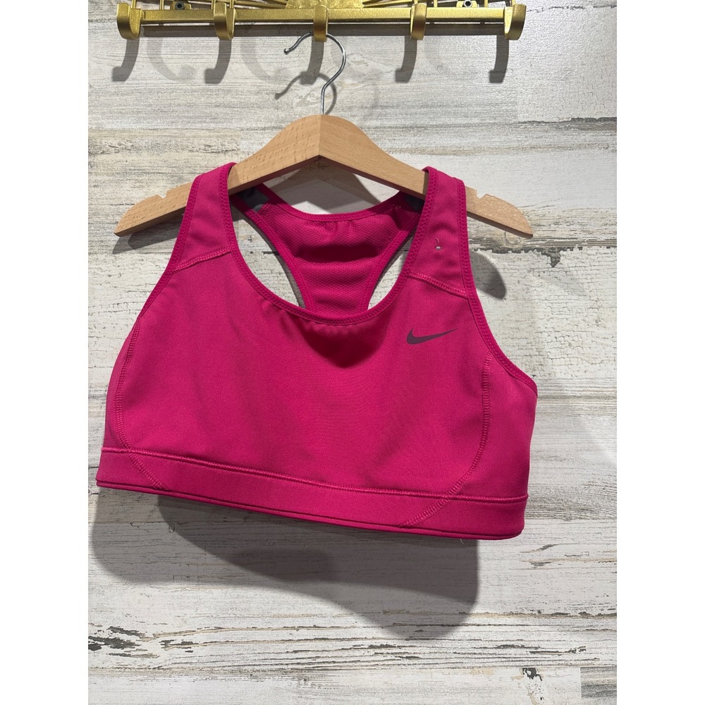 Nike Sports Bra Women Small Pink‎ Racerback Dri-FIT Activewear EUC